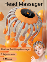 20-Claw Full Wrap Head Massage Machine 360 Degree Tms Electric Point Massager Health Care Octopus Scalp Scratcher for Relaxation