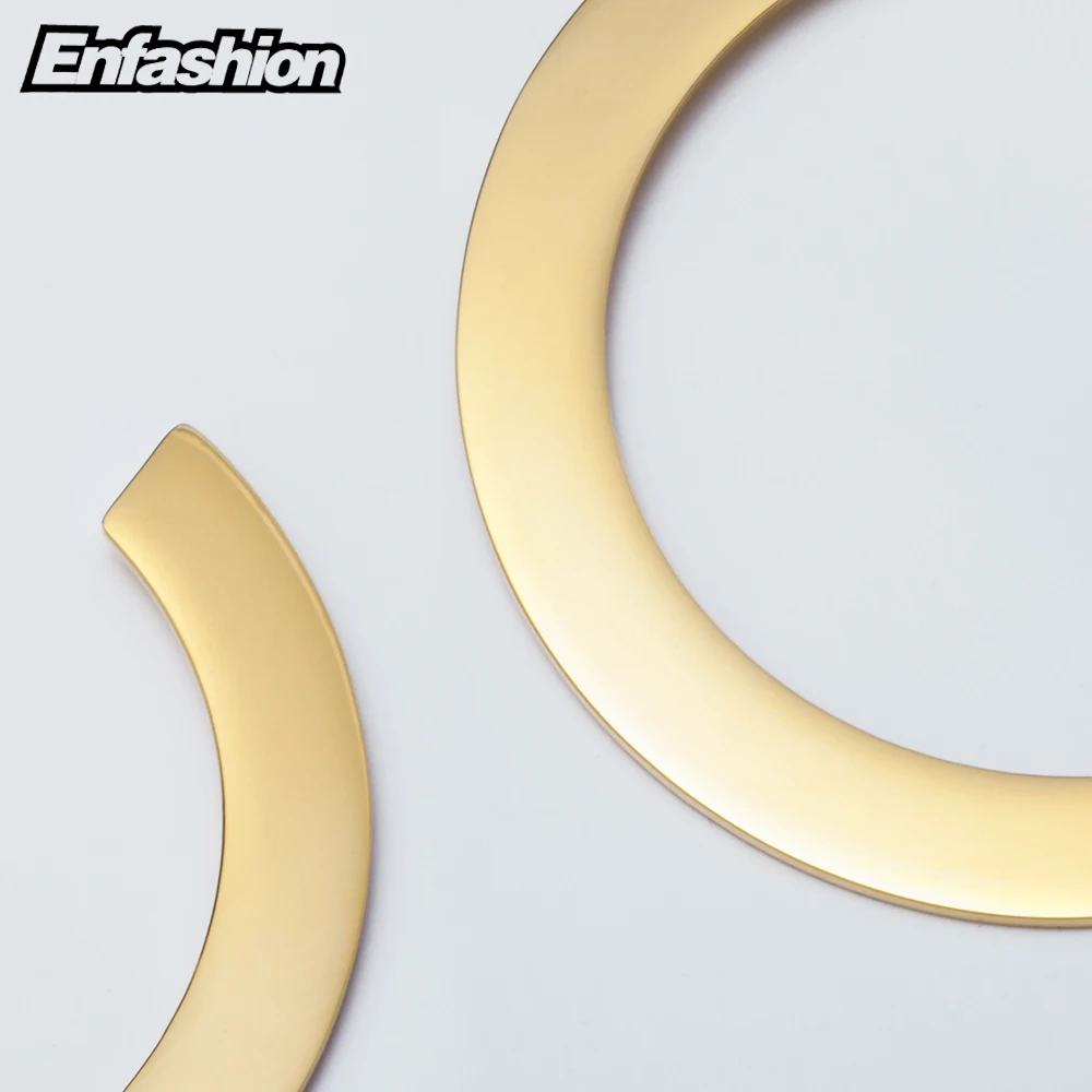 Enfashion Shiny Big Hoop Earrings  Gold color Earings Stainless Steel Circle Earrings For Women Jewelry oorbellen EEF1018