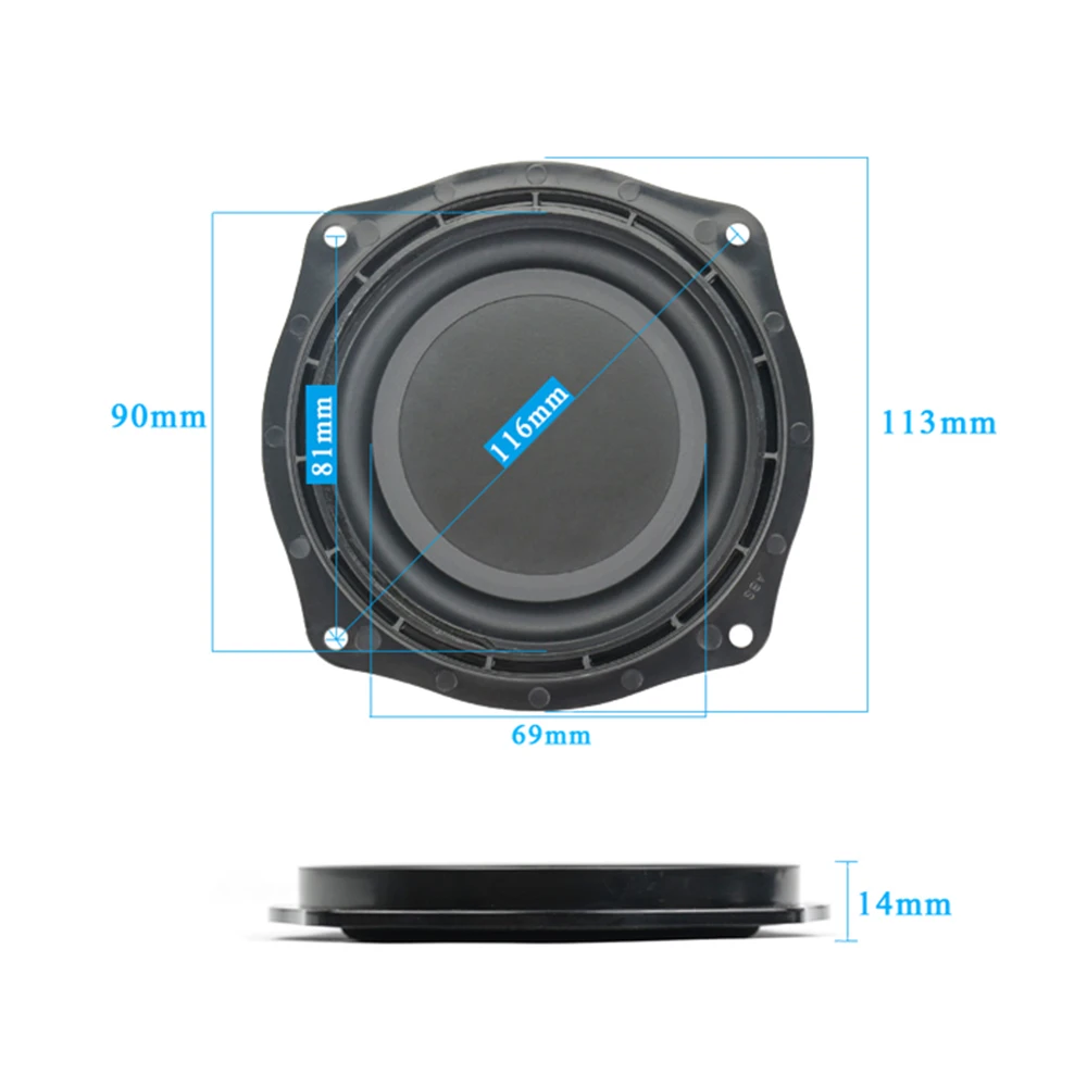 Alto-falante aiyima 2 peças, 4 tamanhos, uso doméstico, para baixo, membrana vibratória, passivo, woofer