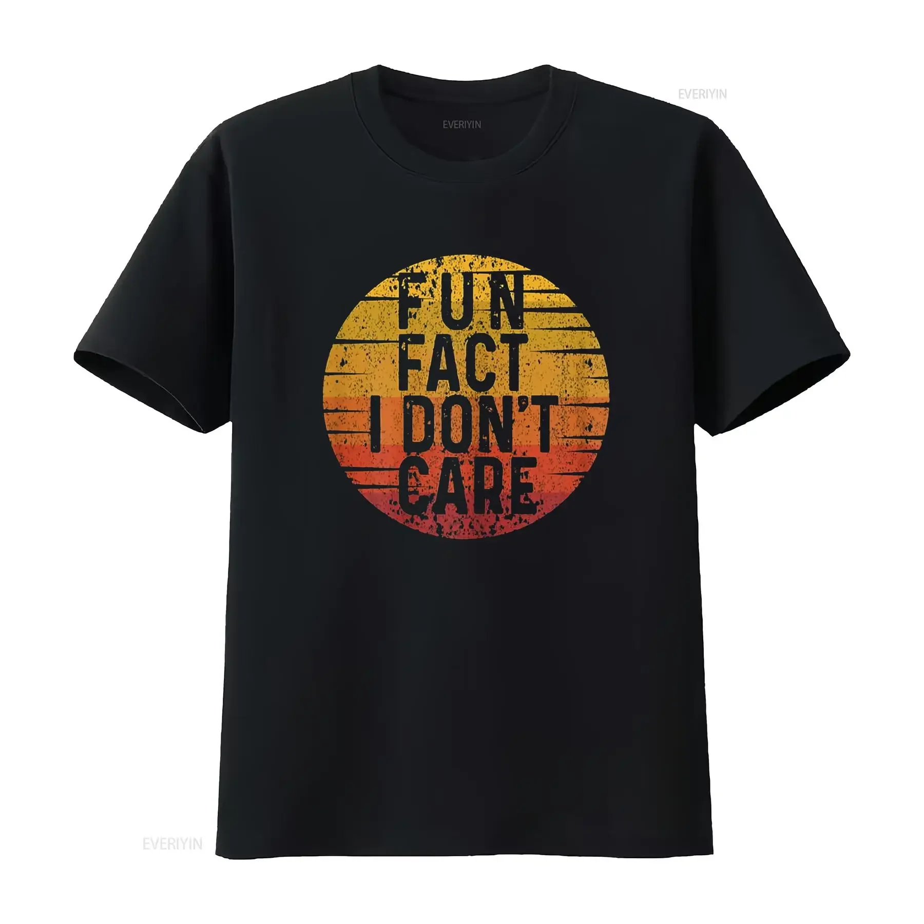Women s T shirt Funny Quote Sarcastic Fun Fact I Don Care Retro Vintage Casual  Tops Black 4X Large vintage Washed homme