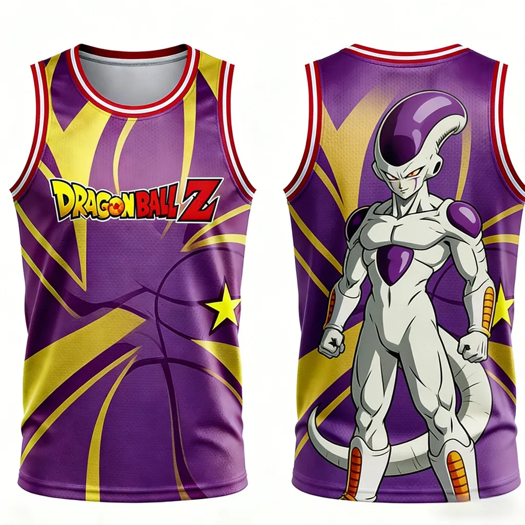 Dragon Ball Super Saiyan Printed Basketball Jersey Summer Men Breathable Quick Drying Sleeveless Vest Family Matching Clothing