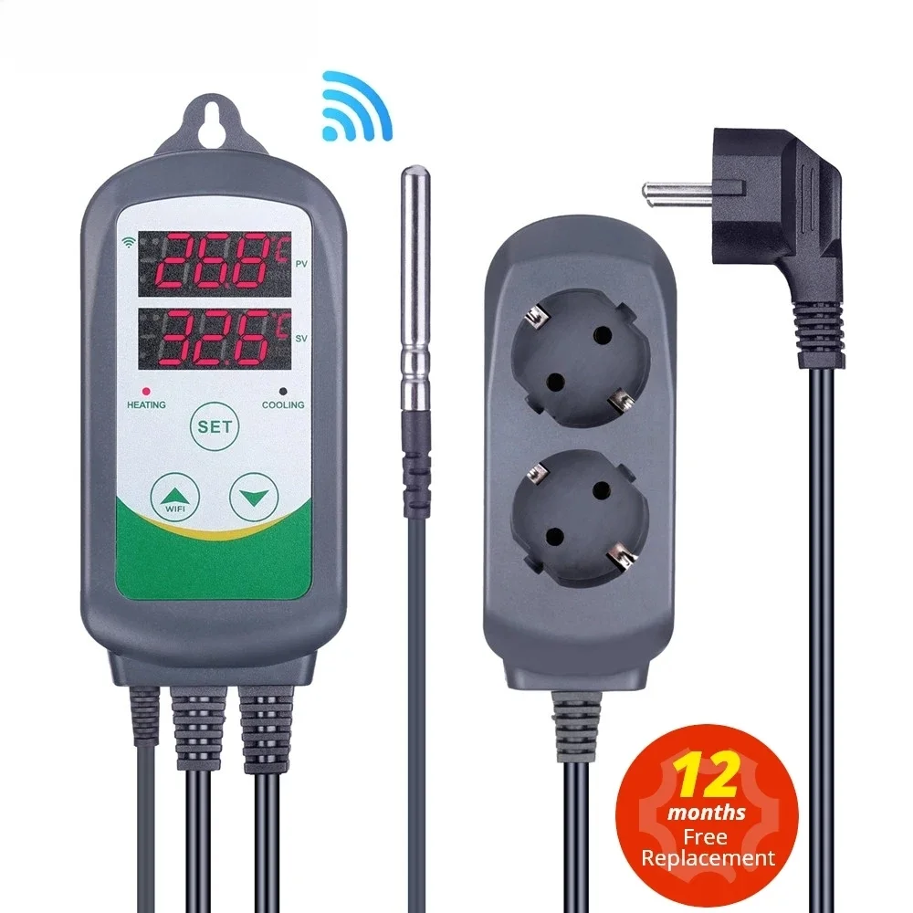 Adea Itc-308 & 308wifi Eu Plug Digital Temperature Controller Thermostat Regulator Dual Relays Heating & Cooling Homebrew