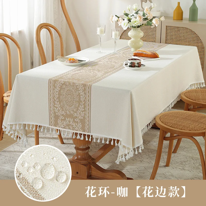 BB0032 New retro lace hollowed out tassel knitted American TV cabinet, coffee table, dining table