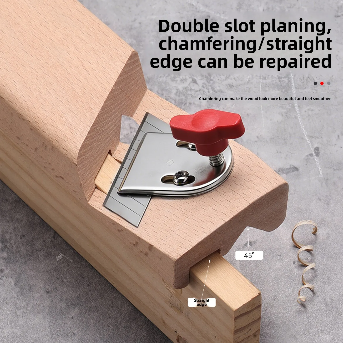 Multifunctional Dual-Use 45-Degree Drywall Beveling Tool Double-Slot Beech Wood Quick Trimming Drywall Angle Cutter