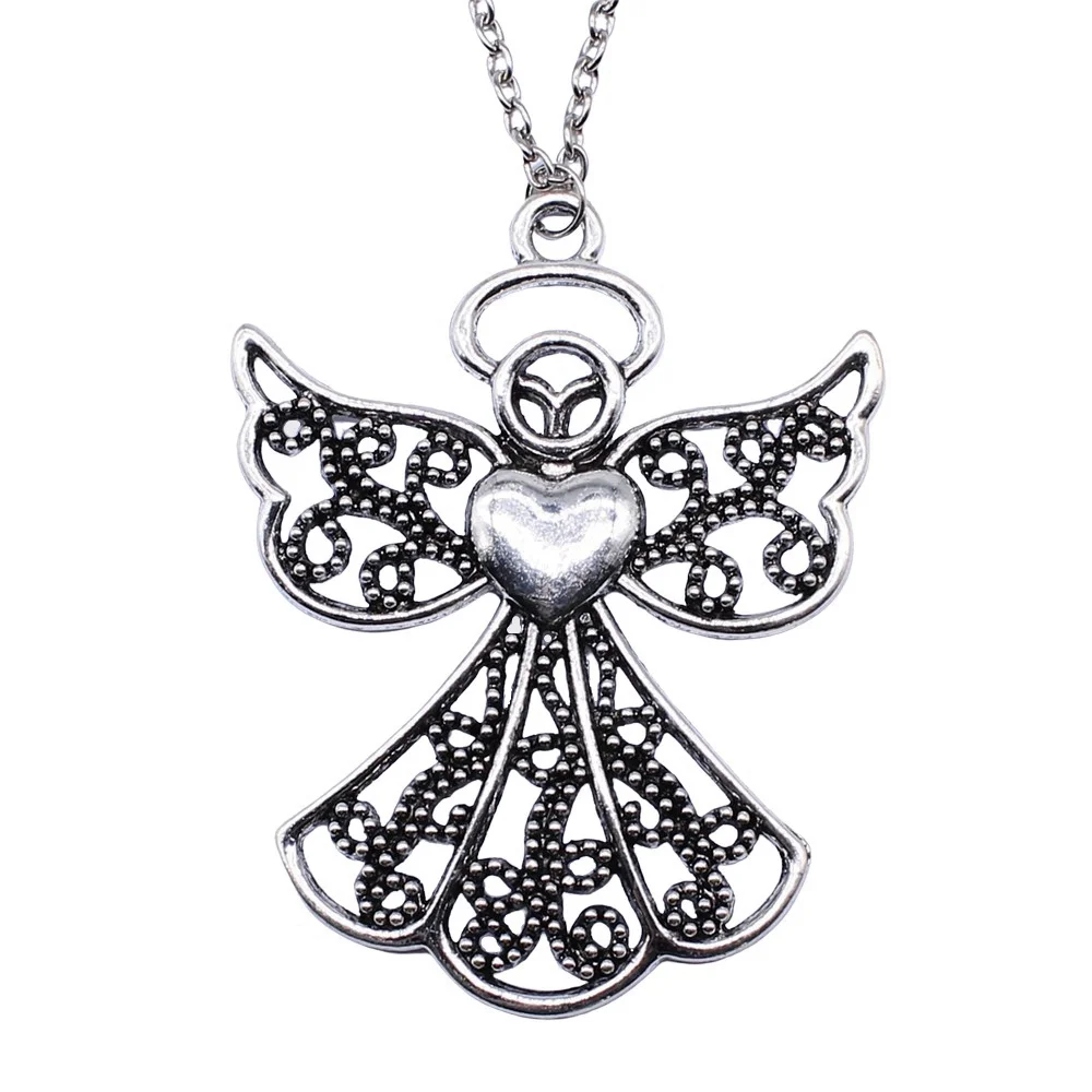 Man Necklace Newarrivals Necklace 45Cm Or 70Cm Long Chain Vintage Necklace Angel Wings