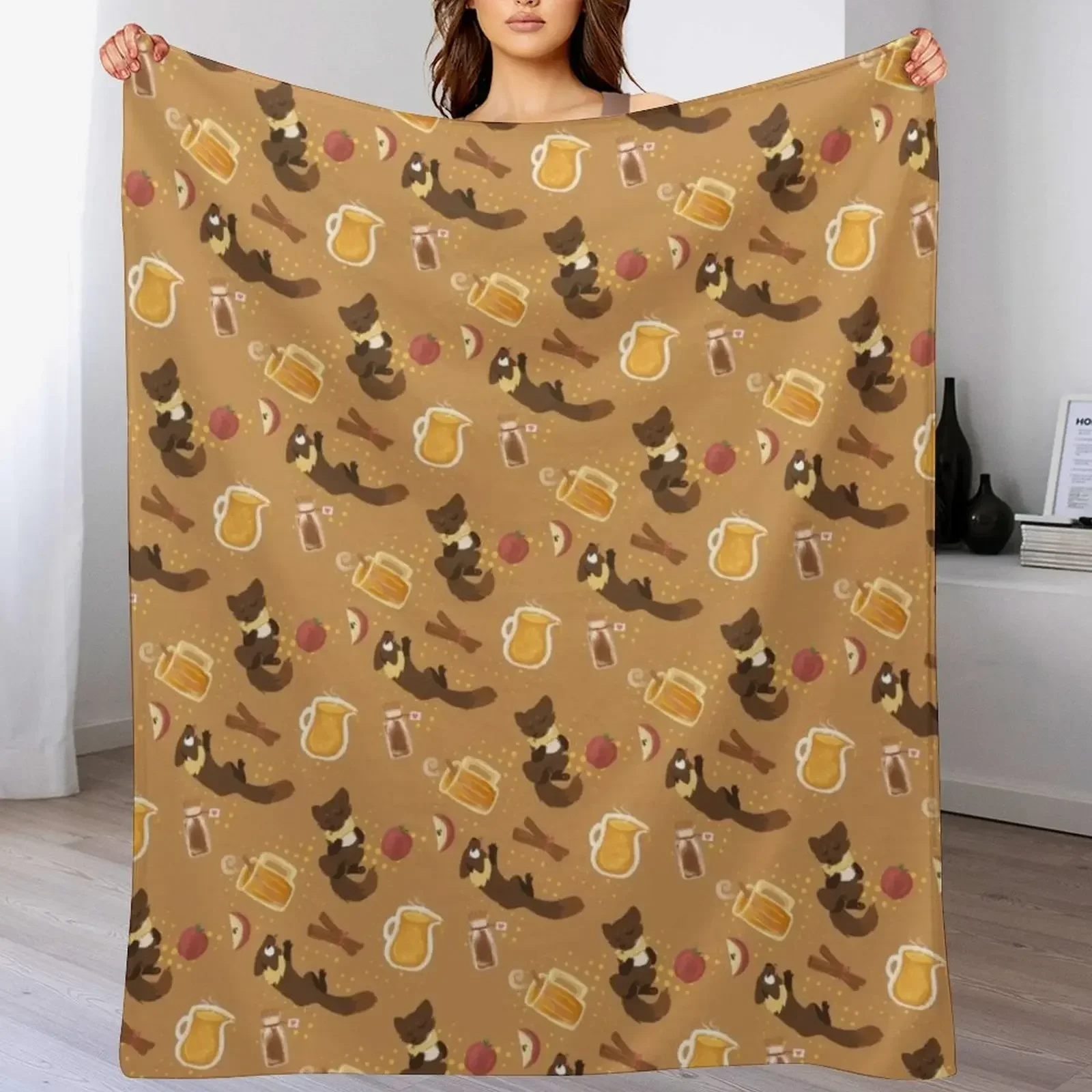 Marten Cider Repeating Pattern Throw Blanket Soft Decoratives Blankets