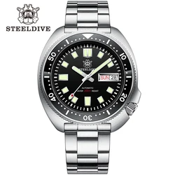 SD1970W Steeldive Brand Rubber Strap Sunray Dial Ceramic Bezel Sapphire Glass 200m NH35 Mechanical Autoamtic Dive Watch Sports