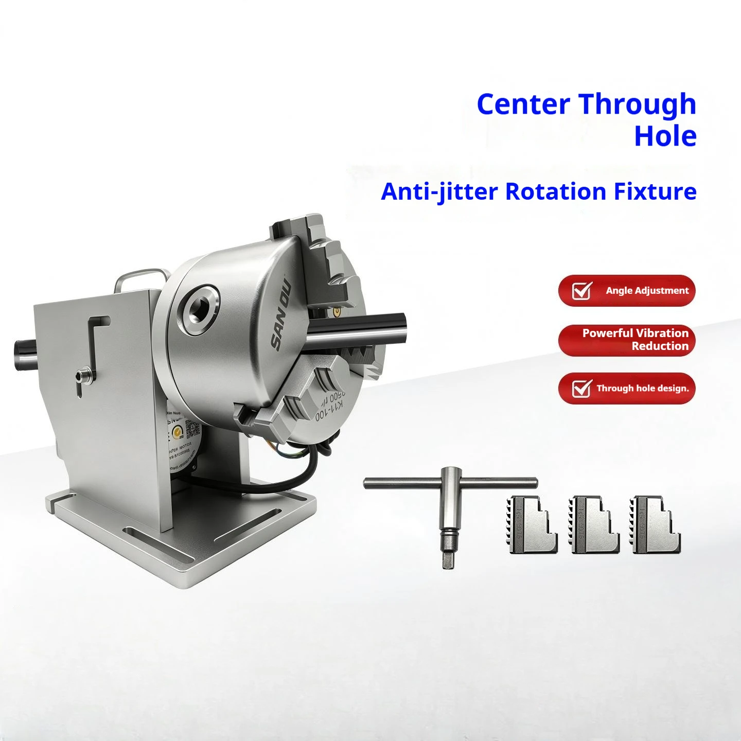 Cyclmotion Rotary marking table with hollow-shaft fixture and gear-reduction drive (featuring vibration-dampening design)