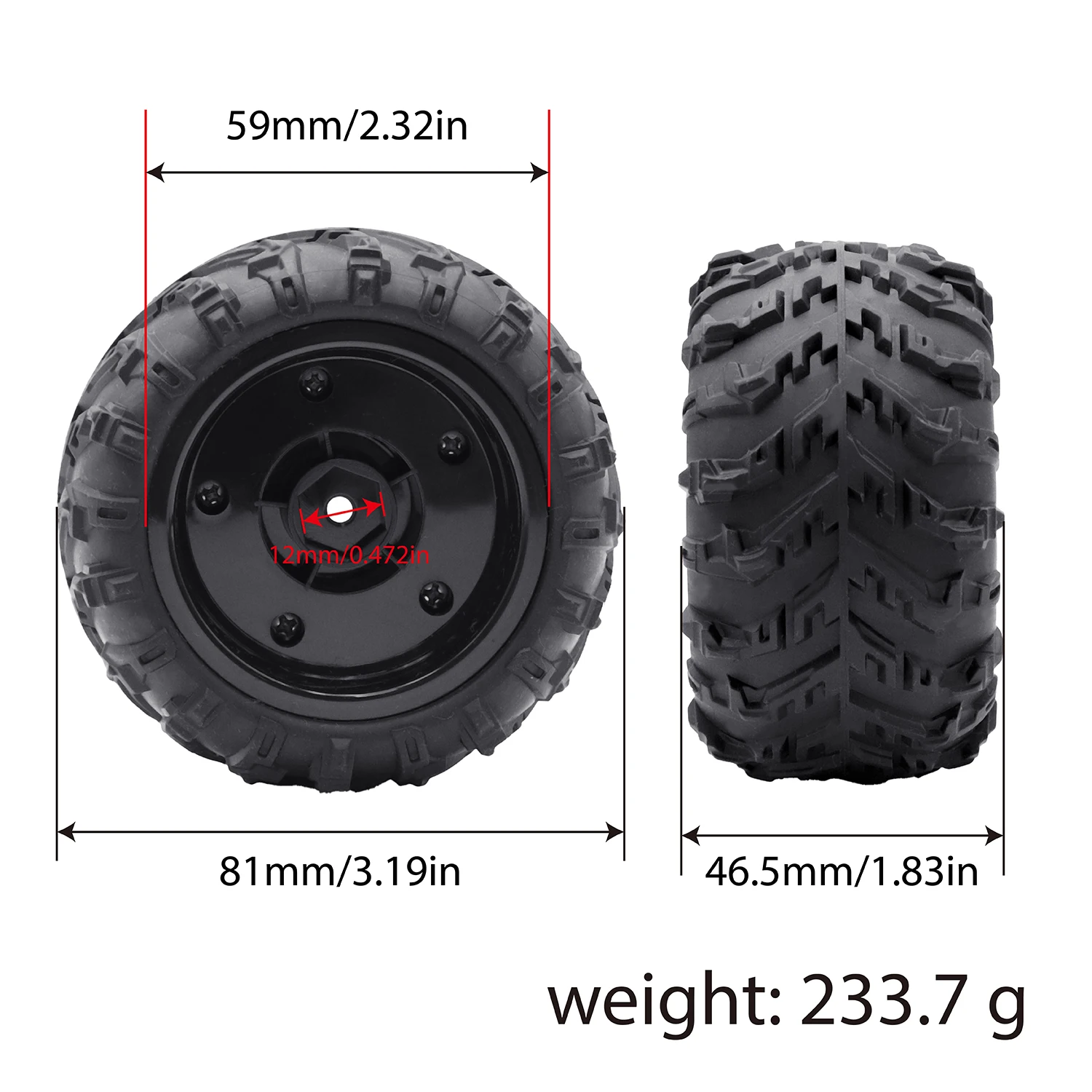 MJX 14210 85 مللي متر/81 مللي متر 12 مللي متر عرافة المطاط الإطارات عجلات ل SCY 16101 16102 16103 برو Hyper Go 16210 1/14 1/16 RC شاحنة كبيرة ترقية