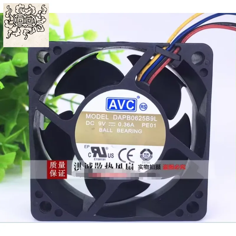 

Ltsf For AVC DAPB0625B9L PE01 DC 9V 0.36A 60x60x25mm 4-Wire Server Cooling Fan