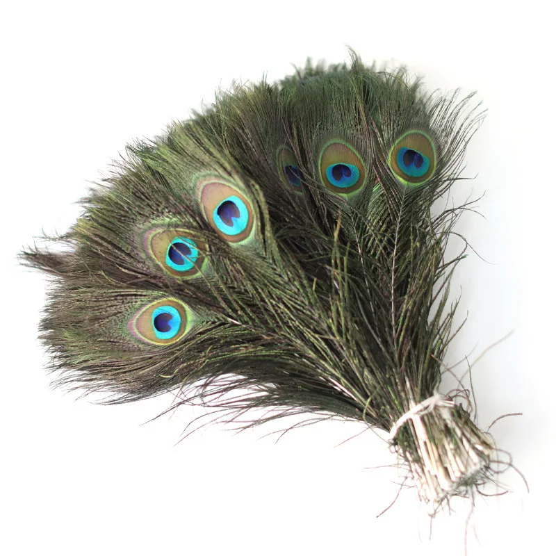

50pcs/lot Peacock Natural Feather 25-30cm DIY Apparel Accessories For Women Hairband headdress Textile Decoration