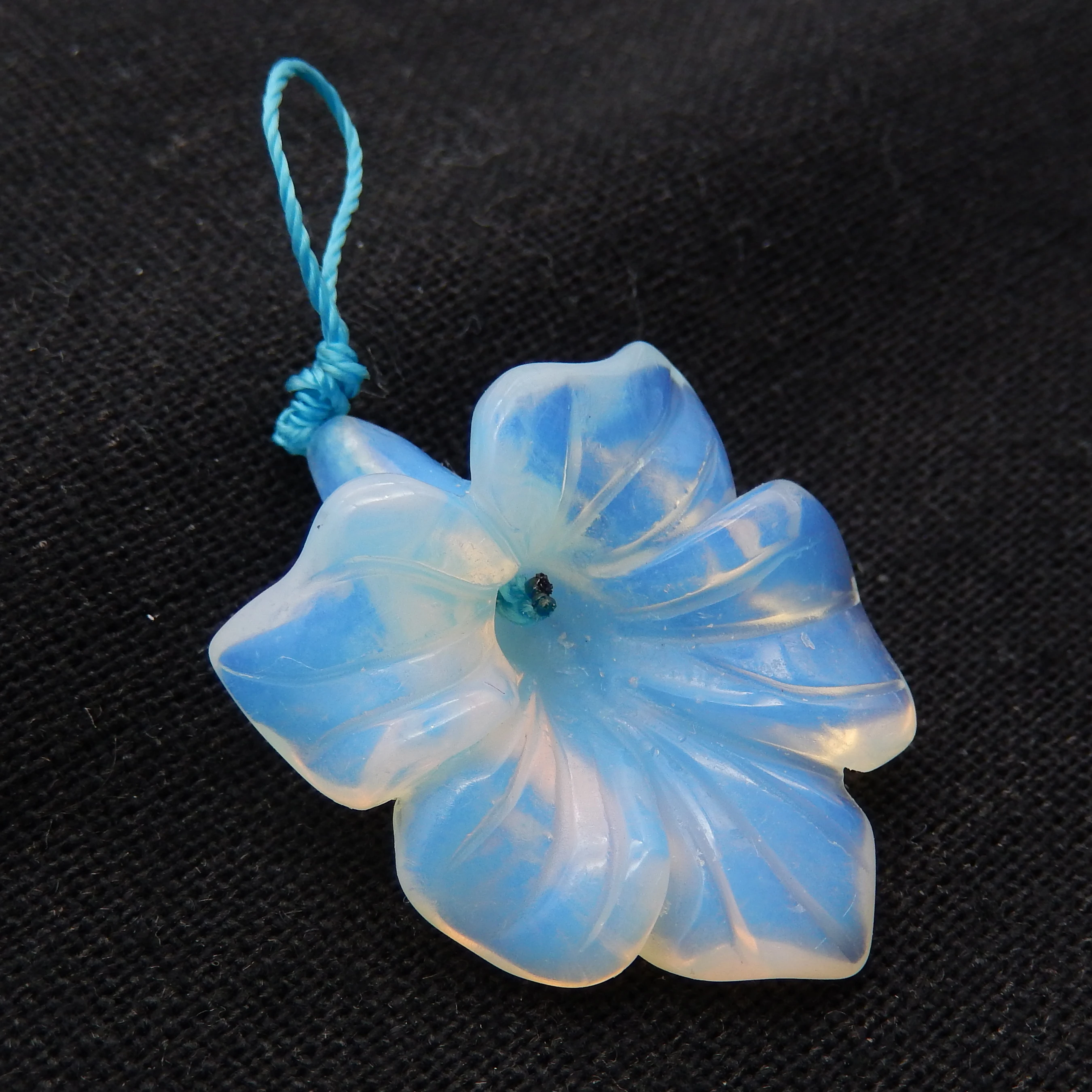 Opalite Carved  Flower Pendant Bead,Gemstone Earrings Beads For Jewelry DIY Making