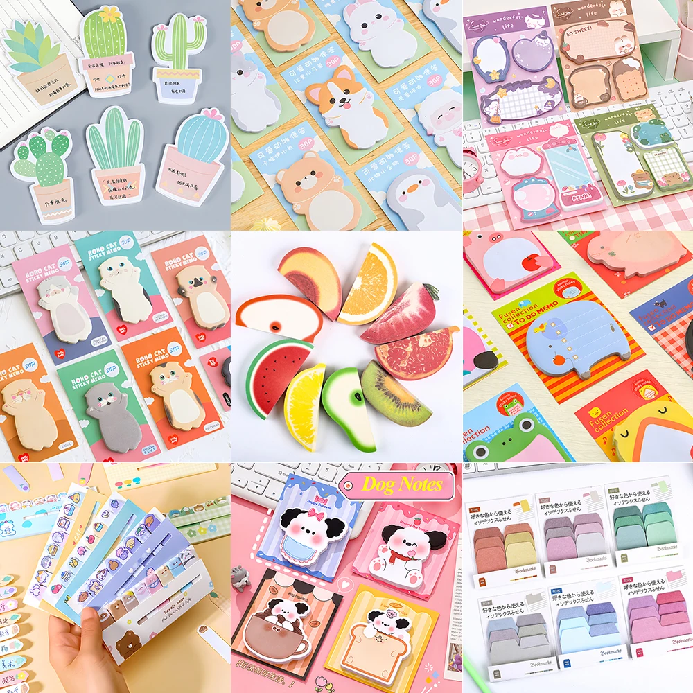 

Random Korean Cute Sticky Notes Kawaii Notepad Memo Pad Cat Post Aesthetic Stationery To Do List Paper Index Book Sticker Check