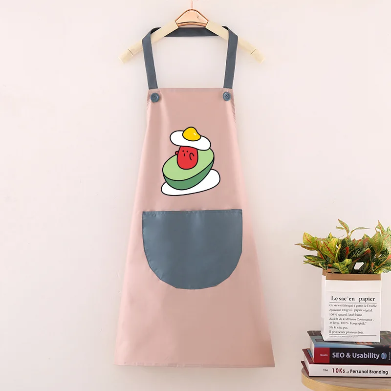 Apron Household Kitchen Waterproof Oil Proof Catering Special Work Clothes Fashionable And Westernized Summer Thin Style