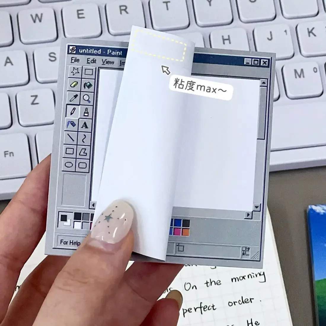 50Pages Vintage Computer Drawing Sticky Notes Self-Adhesive Notes Notepad Memo Pad for Student Office Stationery