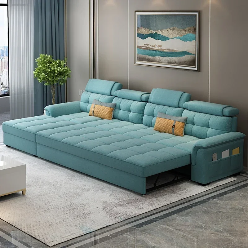 

JC Modern Simple Technology Cloth Multi-functional Sofa Bed Foldable Dual-purpose Living Room Small Apartment Princess