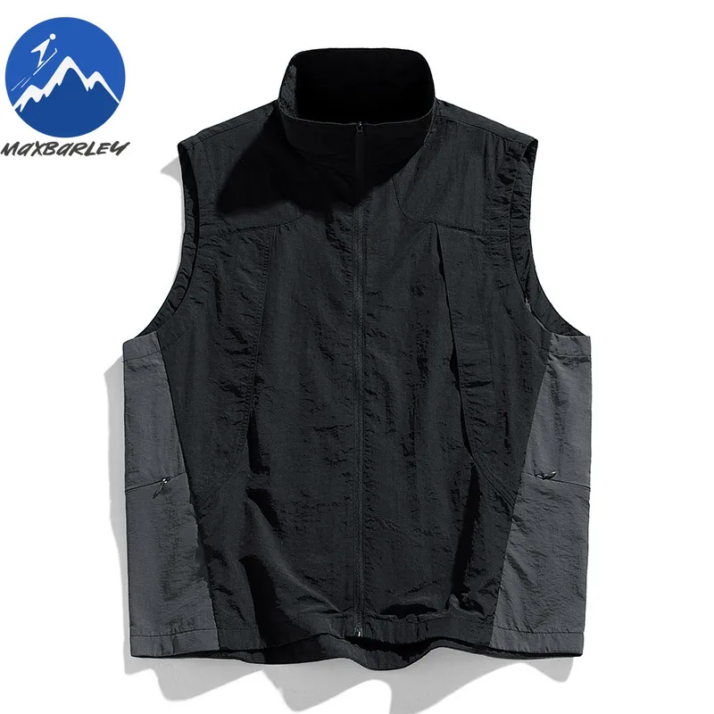 

Жилет Maxbarley Harajuku для мужчин, повседневный спортивный легкий рабочий жилет без рукавов, летняя быстросохнущая дышащая куртка для рыбалки