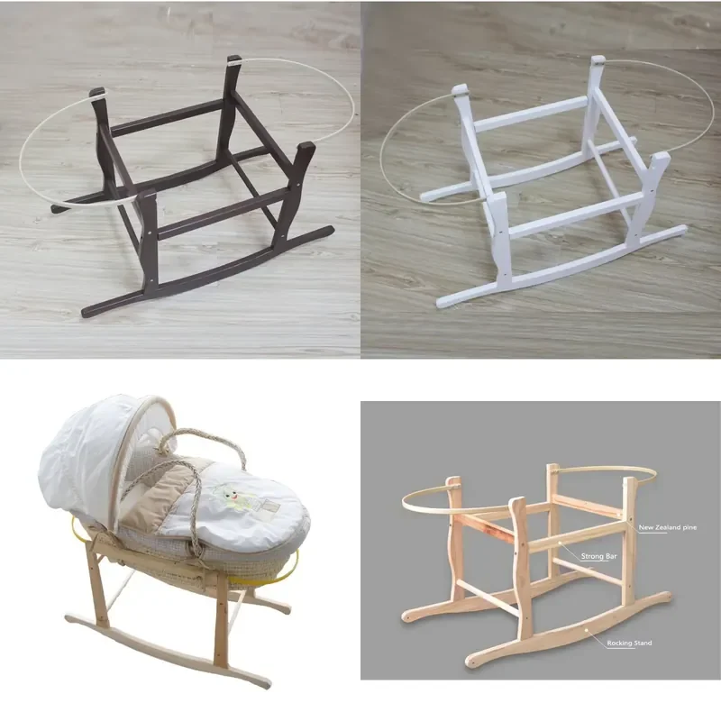 for New Trend Products Baby Nest Bed Basket Furniture Pine Newborn Moses Basket with Swing Rack