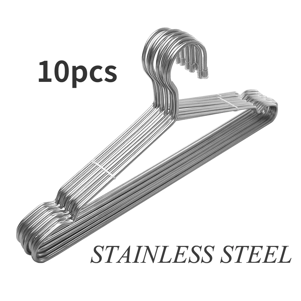 

10pcs/lot 42cm Metal Shirt Trouser Coat Clothes Hook Hangers Hangers Stainless Steel Space Storage Organizer Dry Rack