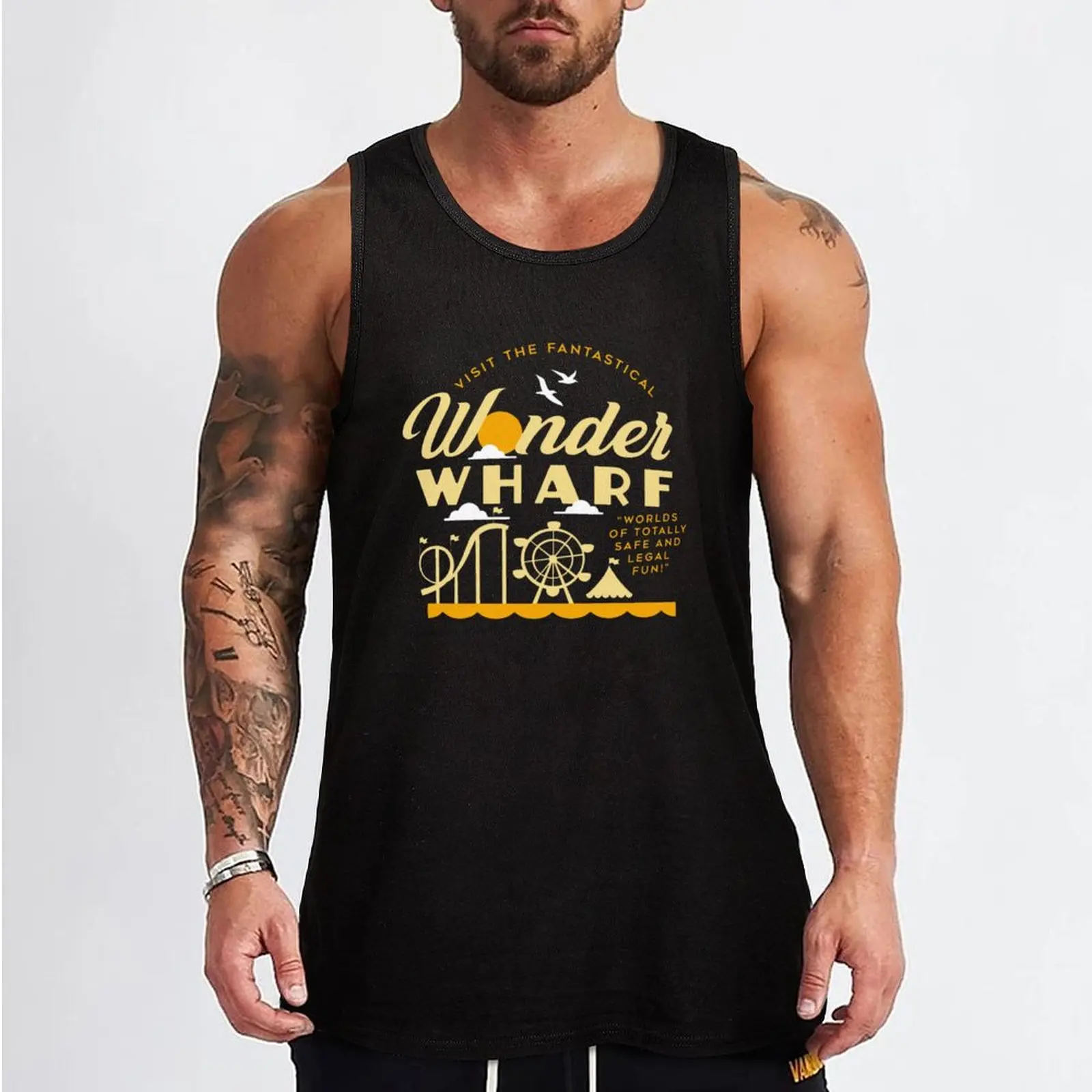 Retro Wonder Wharf Tank Top gym summer clothes men 2025 Men's sleeveless t-shirt Working vest