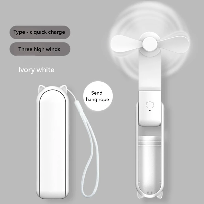 Portable Fan Mini Hold By Hand Fan USB 1200Mah Recharge Hand Small Pocket Fan With Power Bank