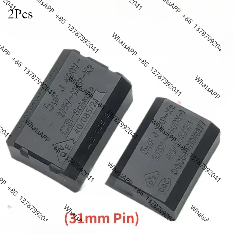 2Pcs MKP‑X2 5UF 400V 275V‑X2 Induction Cooker Capacitor 31mm Pin Replacement Parts