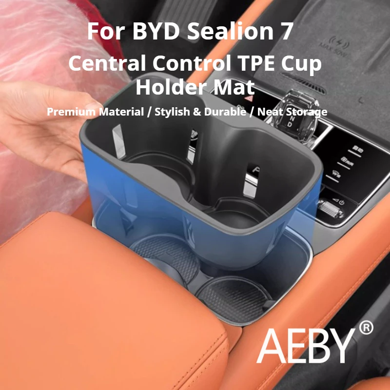 

AEBY For BYD Sealion 7 2024 Silicone Cup Holder Insert Anti Vibration Easy to Clean Liner, Car Interior Styling Accessories