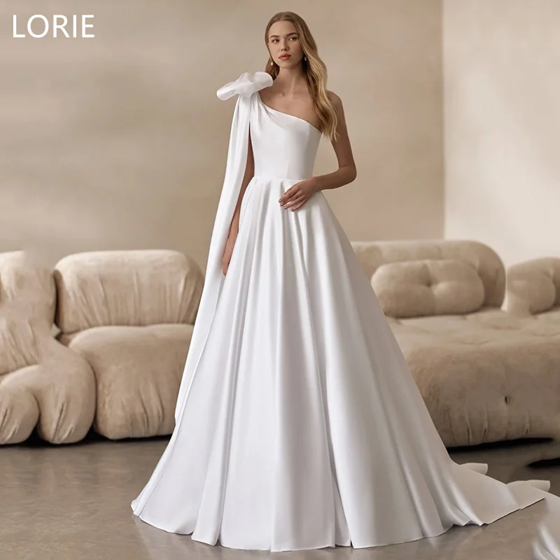 

LORIE A-line One Shoulder vestidos de novia Wedding Dress Big Bow Elegant Bridal Gowns Princess Wedding Gown Customized2025