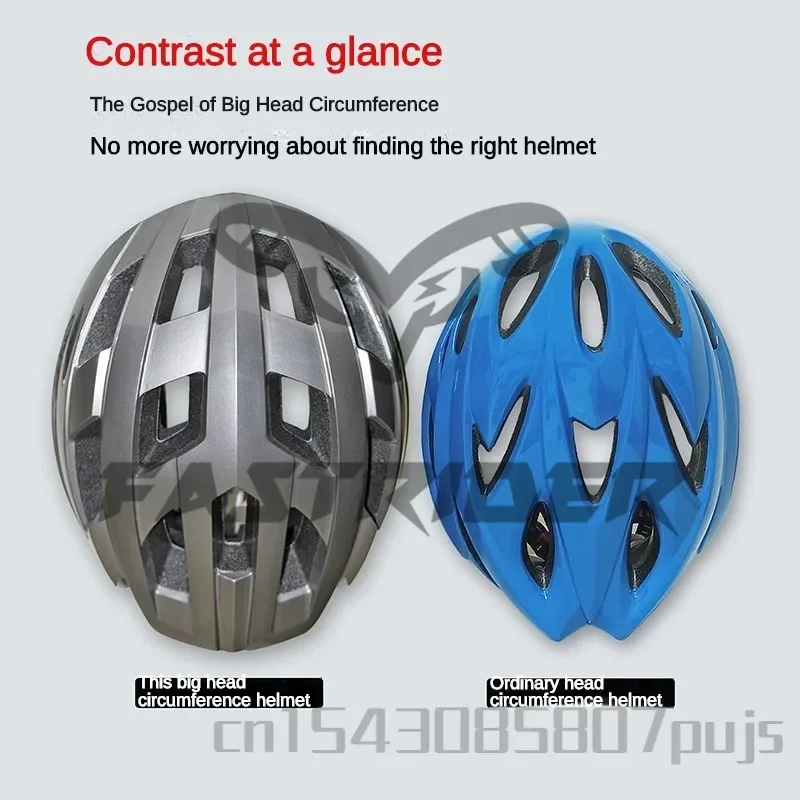 Widening and Enlarging Size of The Bicycle Helmet Big Head Circumference of 54-65CM for Mountain Road Cycling Riding Cap XXL