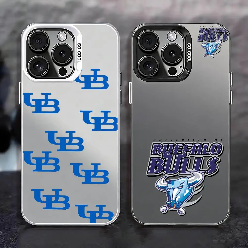 Phone Case Color Silver Case for iPhone 17 16 16e 15 14 13 12 11 Pro Max Plus Matte Shockproof Cover B-Buffalo BullsS