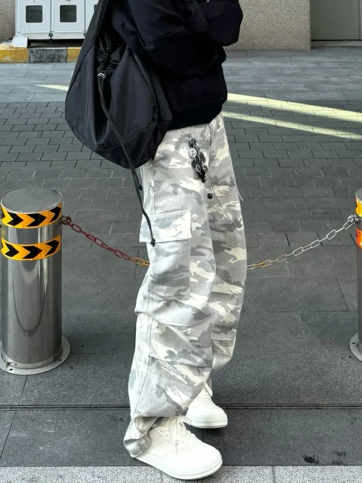 

Камуфляжные рабочие брюки с американской талией, мужские свободные прямые брюки для десантника, широкие повседневные брюки