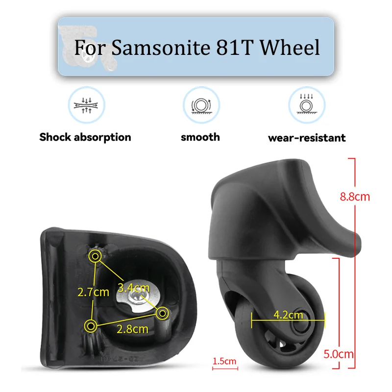 

For Samsonite 81T Universal Wheel Replacement Suitcase Rotating Smooth Silent Shock Absorbing Wheel Accessories Wheels Casters