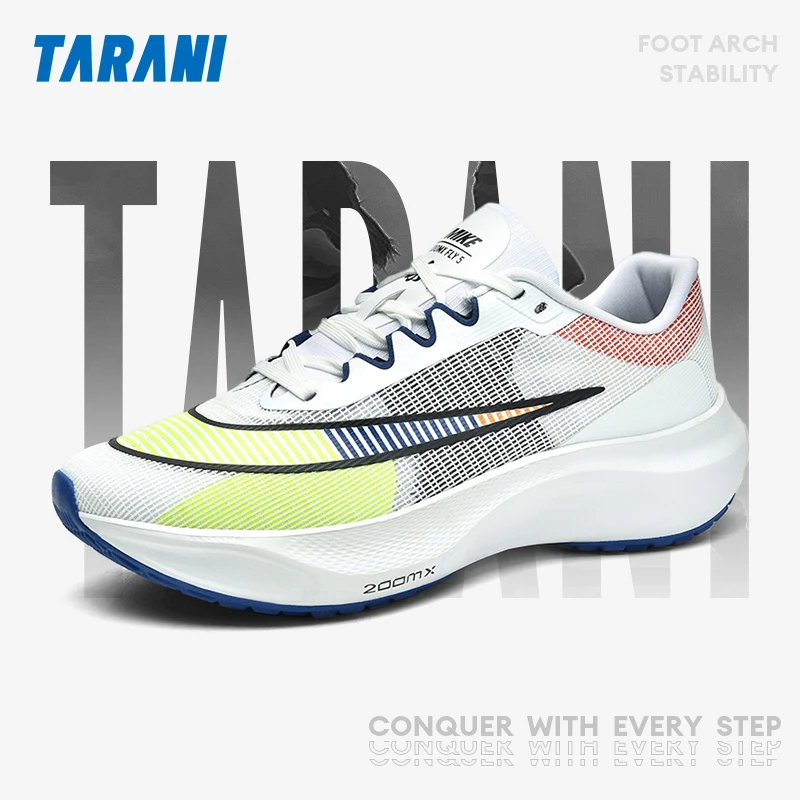 

TARANI Men's Fly 5 Lightweight Running Shoes Carbon Plate Rubber Breathable Mesh with Cushioned Comfort Daily Sports Sneakers