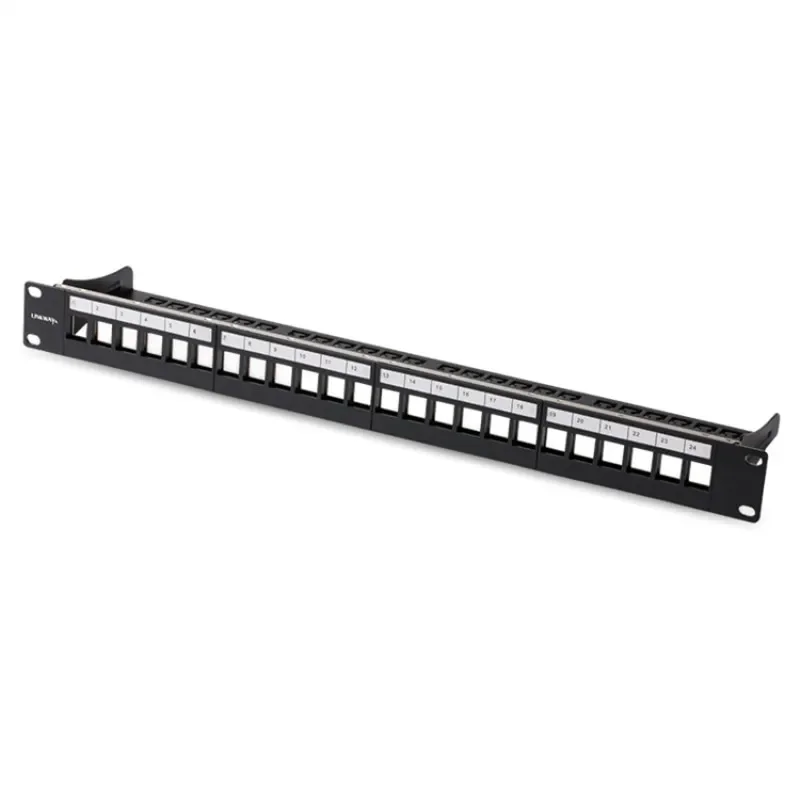 Imagem -04 - Rack Ethernet do Quadro do Painel de Remendo Acoplador Keystone Jack Internet do Cabo do Armário Rj45 Cat5e Cat6 Cat6a Cat7 19 24 Portas