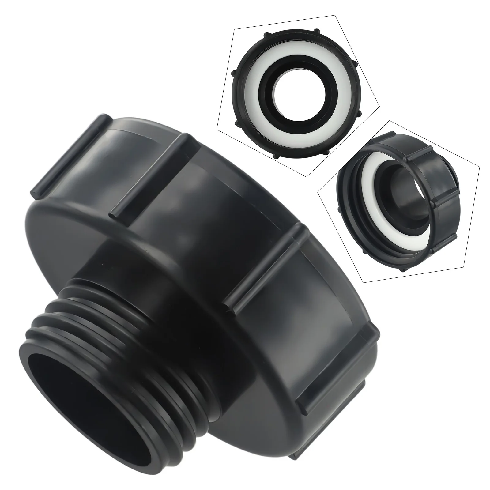S100x8 to S60x6 Thread Adapter for IBC Tanks Plastic Reducer to Connect DN100 Coarse Thread Outlets to DN60 Standard Components