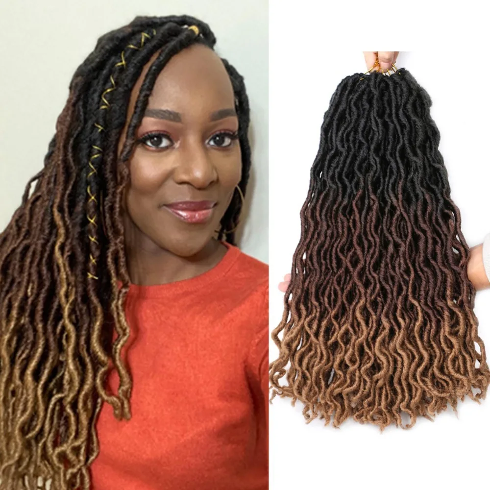Synthetic Braided Gypsy Locs Wig Crochet Extension Dreadlocks Cosplay Party Costume Heat Resistant Fiber Hair
