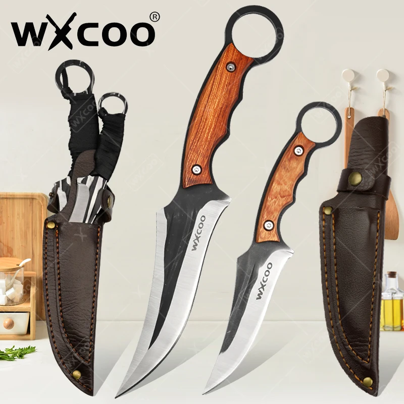 WXCOO Küchen-Ausbeinmesser, handgefertigt, geschmiedet, Kochmesser, Fleisch, Obst, Gemüse, Metzger, Hackmesser, Kochschneidewerkzeuge
