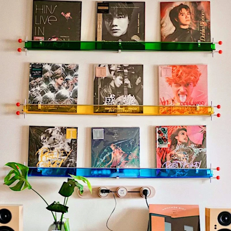 Acrylic optical axis magazine rack designer background wall wall wall decoration display shelf book and newspaper rack