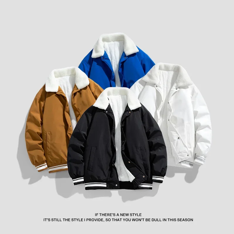 

Stand Collar Long Sleeve Men New Coat Outdoor Fashion Cardigan Autumn Winter Windbreaker Parkas Outerwear Waterproof Jacket Tops