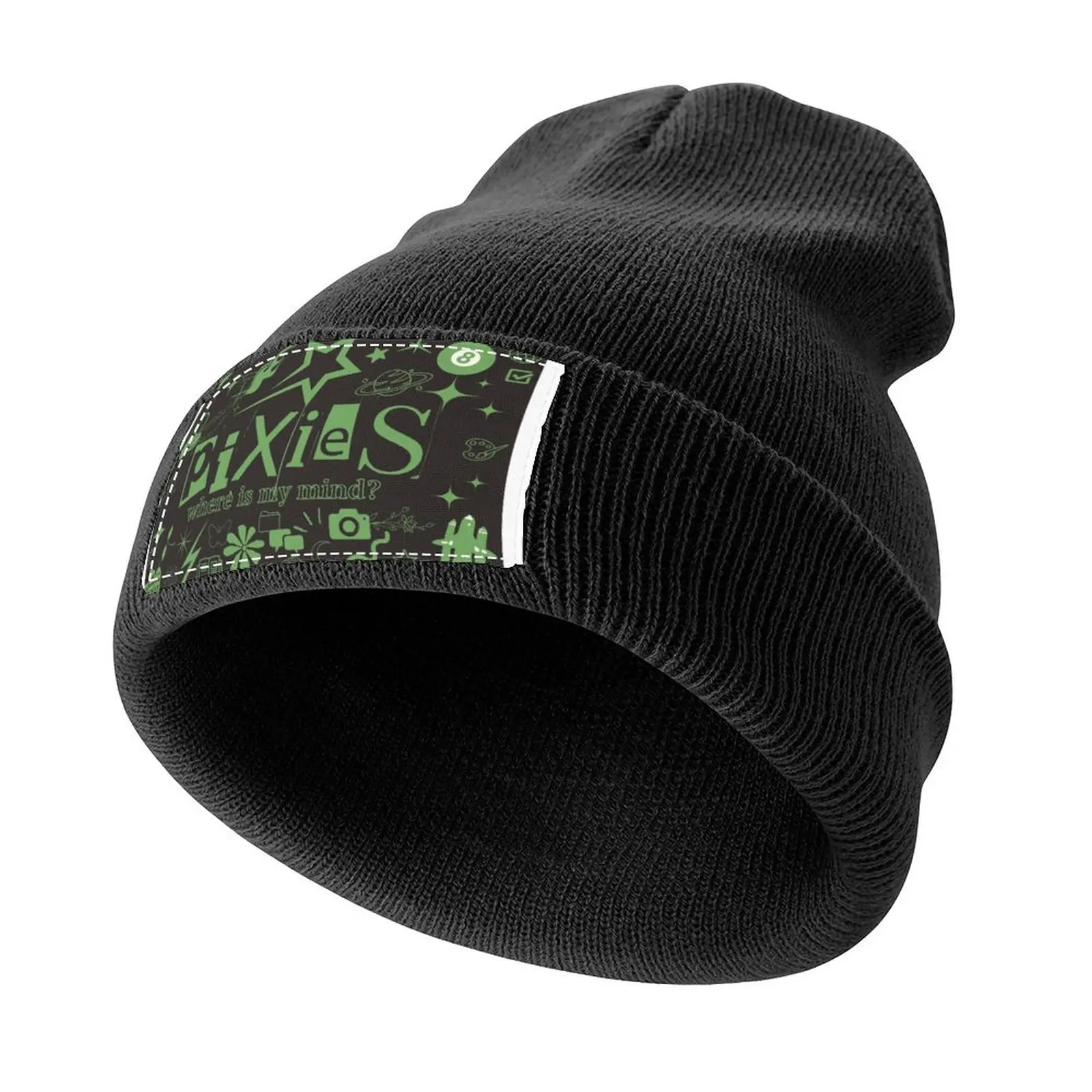 

Pixies Sticker Lyrics Where Is My Mind Knitted Cap Beach Outing derby hat fashionable Men Women's