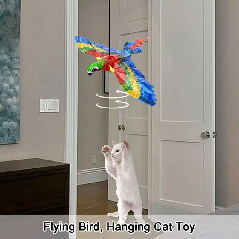 Simulation Bird Interactive Cat Toy for Indoor Cats,Automatic Hanging Eagle Flying Bird Funny Cat Interactive Toy Cat Supplies