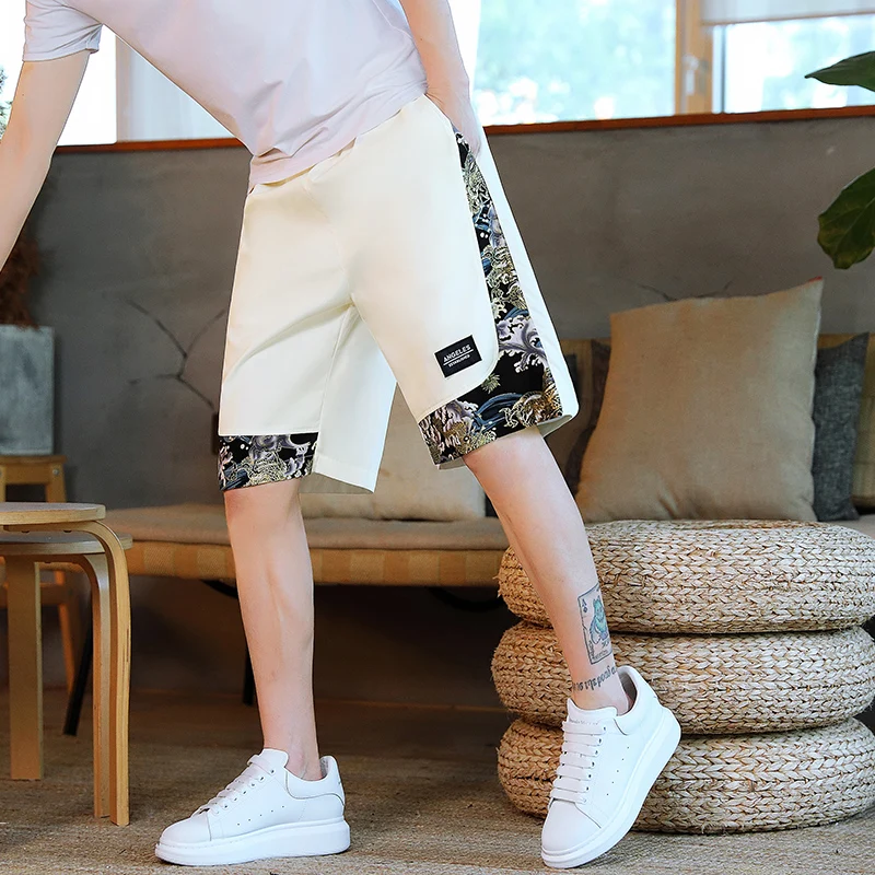 الحرير الجليدي الرجال orts الصيف رقيقة فضفاضة عادية خمسة أرباع طول العلامة التجارية العصرية فضفاضة تناسب تنفس مريحة الحضرية Sle