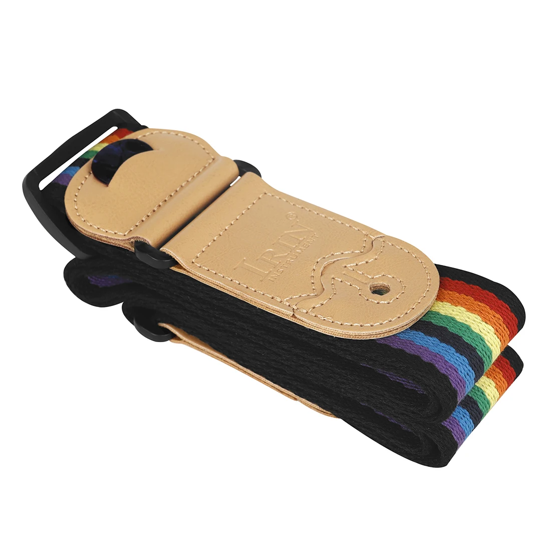 IRIN Guitar Straps Shoulder Strap Rainbow Stripe Insertable Plectrum Electric Acoustic Guitar Bass Universal Straps Accessories