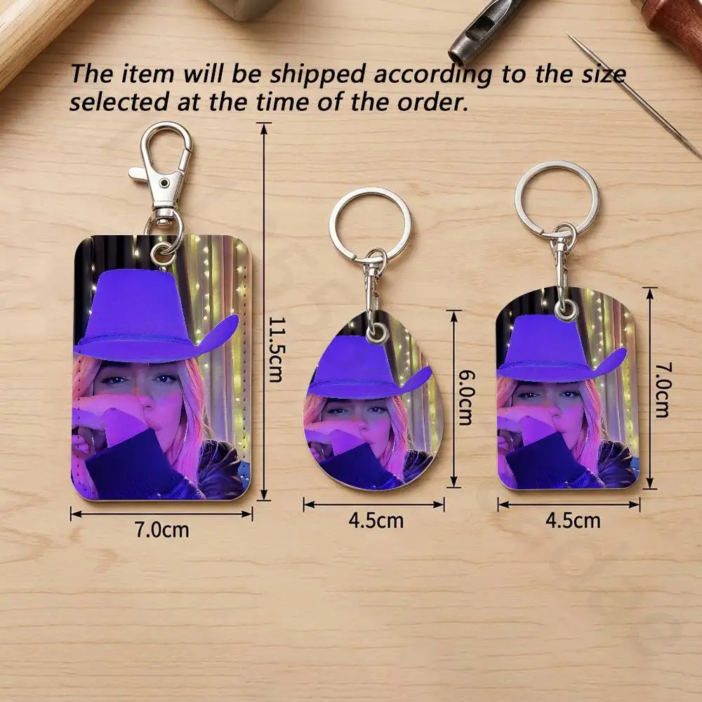 K-KAROL G NO ME ARREPIENTO DE SENTIR TANTO Rectangle Card Case Keychain Access Card Bag Key Tag Ring Leather Card Holder Key view 4