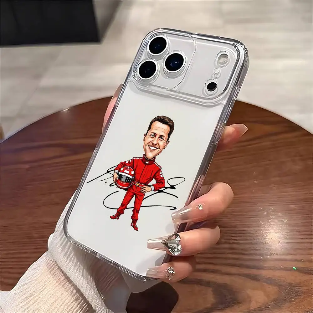 

M-Michael S-Schumacher Phone Case For iPhone 17 16 15 14 13 12 11 Mini Pro Max Plus Transparent Cover
