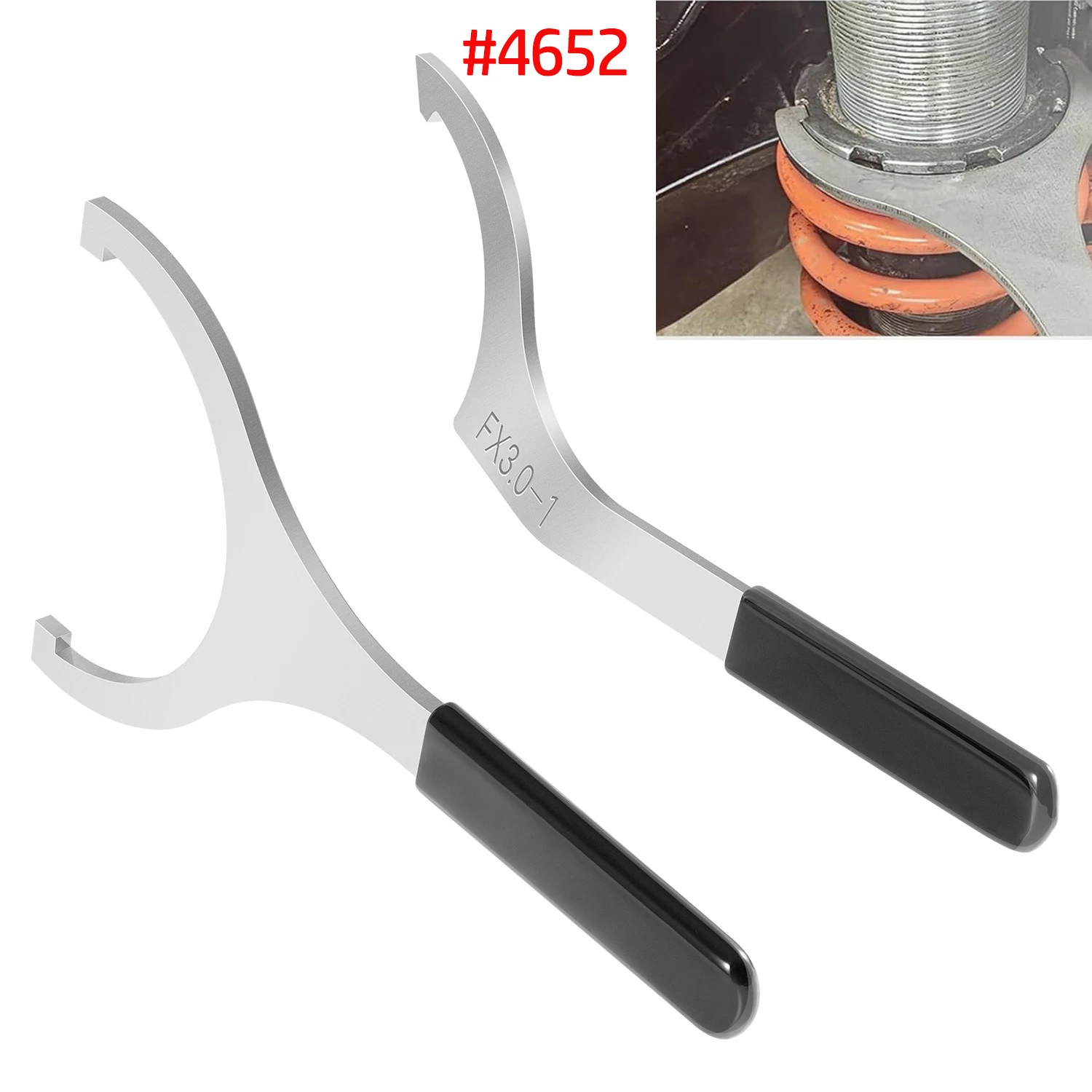 

Car Spring Preload Spanner Wrench Kit #4652 Fits for Fox 3.0" Shocks, Works for Can Am & Polaris RZR, Side by Side UTV Models