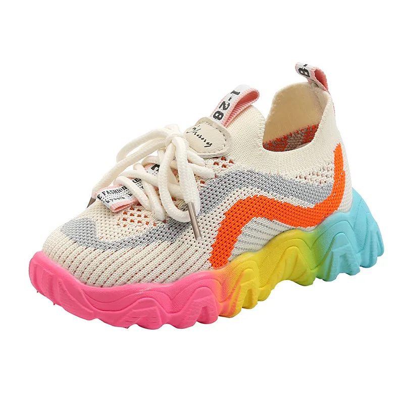 Kids Shoes for Girl Colorful Soles Running Shoe Breathable Sports Shoes Casual Sneaker for Boy Kid Baby Girl Shoe Tenis De Mujer