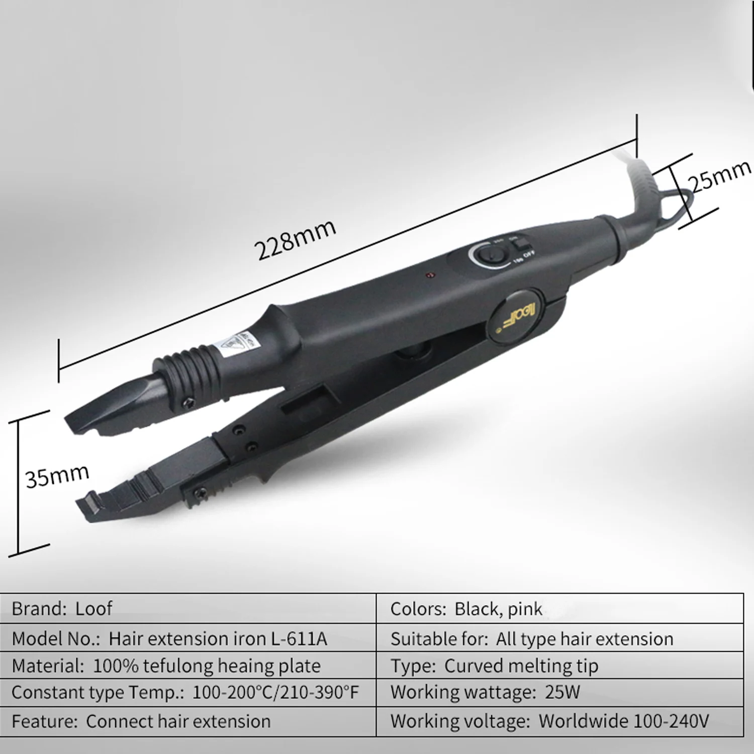 Professional Hair Extension Tool Hair Connector Fusion Heat Iron Connector Adjustable Temperature  Melting Tool UK/US/EU Plug image 3