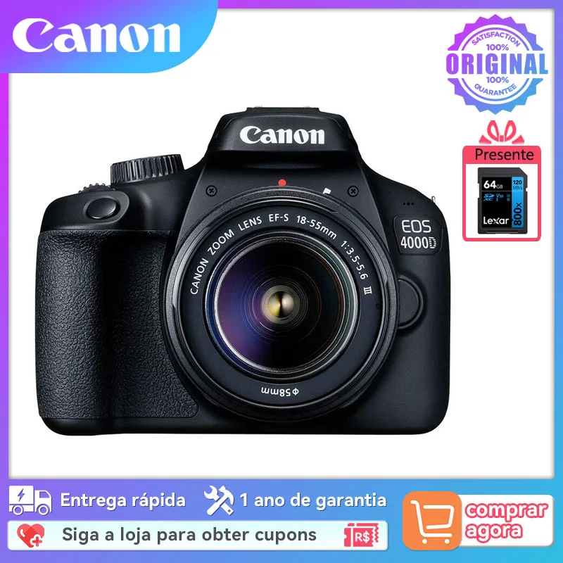 Canon EOS 4000D SLR camera Pixel SLR Camera Entry-level Novice Household Travel Digital Camera APS Frame EOS 4000D+18-55mm lens