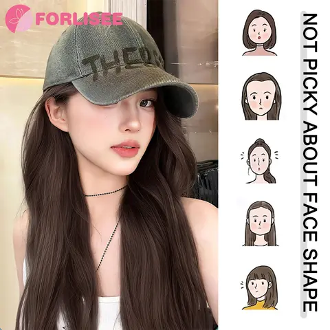 FORLISEE 20 इंच लंबा सीधा विग सिंथेटिक विग विंटेज काउबॉय हैट एक्सटेंशन हैट विग महिलाओं के लिए कोल्ड ब्राउन एडजस्टेबल हेयरपीस 10 best sales टोपी विग - №8